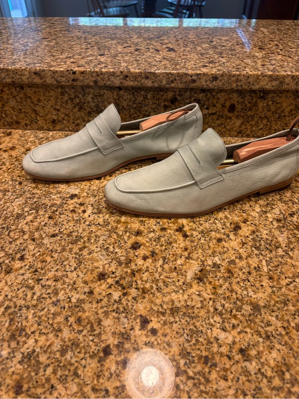 Paul Smith Calfskin Nubuk Leather Men’s Penny Loafers Size 11 Mint Green